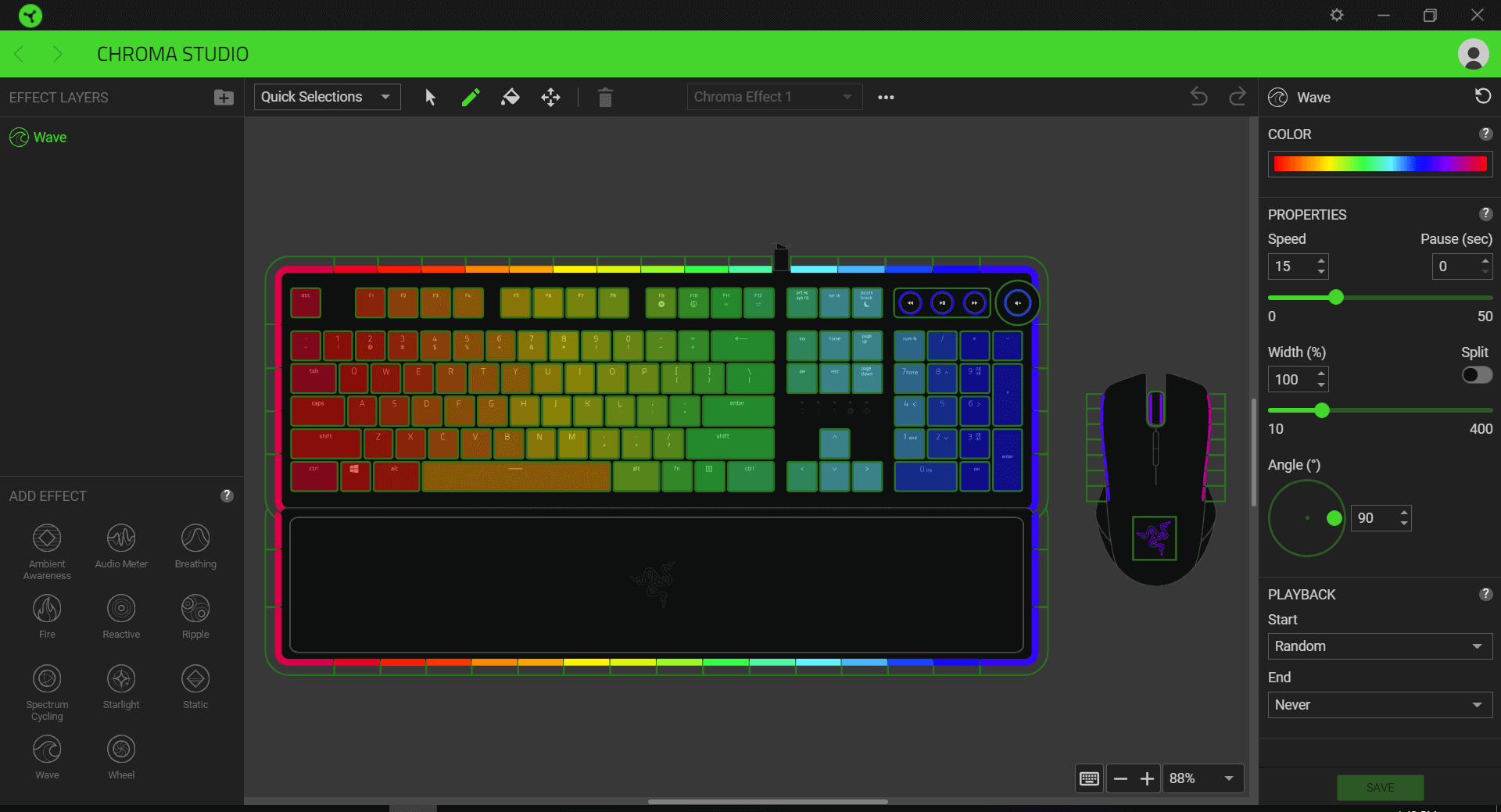 Screenshot of Razer Chroma Studio Web